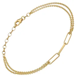 trendor 15494 Damen-Armband 925 Silber Vergoldet Zweireihig