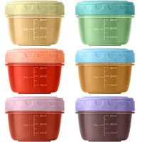 FARYODI Kleine Gefrierdosen 50ml mit Deckel 6 Stück, Mini Transparente Auslaufsichere Vorratsdosen, Wiederverwendbar Frischhaltedosen Gefrierbehälter für Snacks, Saucen, Babynahrung