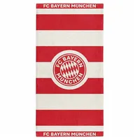 FC Bayern Strandtuch Logo Stripes rotweiß 4066974506463 FC Bayern