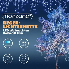 monzana Lichterkette warmweiß Kaltweiß Innen Außen Eisregen Weihnachtsbeleuchtung Weihnachten Weihnachtsdeko, Led kalt-wei... & Outdoor Regenkette Lichterkette