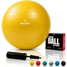 Matchu Sports Gymnastikball 45 cm - Fitnessball - Pilatesball - Yogaball - Gelb