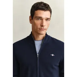 GANT Strickjacke MICRO TEXTURED COTTON ZIP CARDIGAN blau, L