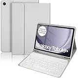 Für Samsung Tablet A9 Plus Tastatur -Für Galaxy Tab A9+ Hülle mit Tastatur, (Deutsches) TastaturHülle Magnetische Kabelloser Bluetooth Abnehmbar für Samsung Galaxy Tab А9+ Tablet 2023 11 Zoll, Grau