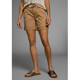 delmao Shorts (2-tlg., inklusive Stoffgürtel) in trendiger Turn-up Form beige 34 (XS)