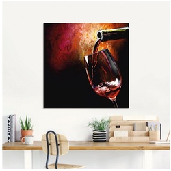 Artland Glasbild Wein – Rotwein, Getränke (1 St), in verschiedenen Größen rot 60 cm x 80 cm