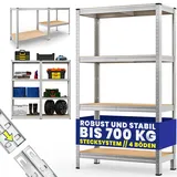 monzana Schwerlastregal MDF 160x90x40cm silber 700kg 4 Platten