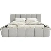 FEDVE Polsterbett Grau Textil, 140x200 cm, - Grau