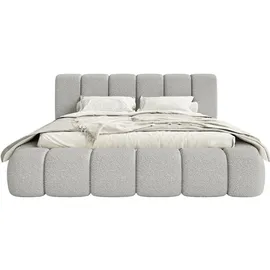 FEDVE Polsterbett Grau Textil, 140x200 cm, - Grau