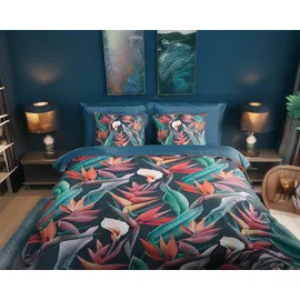 Good Morning Linea Blumen Mehrfarbig 135 x 200 cm + 2 x 80 x 80 cm