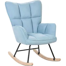 Beliani Schaukelsessel Oulu Polyester 71 x 108 x 83 cm Blau/Schwarz/Braun