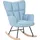Beliani Schaukelsessel Oulu Polyester 71 x 108 x 83 cm Blau/Schwarz/Braun