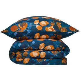 SCHIESSER Maxima Floralprint Blau-Rost 135 x 200 cm + 80 x 80 cm
