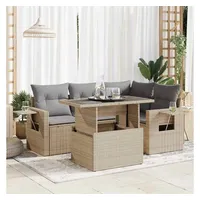 vidaXL Garten-Lounge-Set 5-tlg. beige