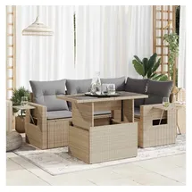 vidaXL Garten-Lounge-Set 5-tlg. beige