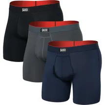 SAXX Multi-Sport Mesh Boxershorts blau/grau/schwarz M 3er Pack