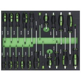 Trutzholm Profi Werkstattwagen Einlage Schraubendreher 21 tlg. Sortiment Schaum 515x395x40mm grün