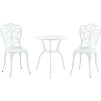 casa.pro Bistro-Set 3-tlg. Weiß
