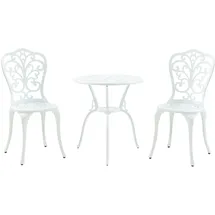casa.pro Bistro-Set 3-tlg. Weiß
