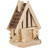 Saico Original Räuchermännchen "Räucherhaus, Finnhütte", natur, H:18cm L:10cm T:11cm, Holz, Räucherdeko, BxHxT: 10x18x11 cm