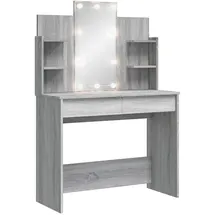 vidaXL Schminktisch, mit LED-Leuchten Grau Sonoma 96x40x142 cm