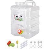 RUYI 10L Wasserkanister mit Hahn, Camping Wasserkanister BPA-frei Trinkwasserkanister, Tragbarer Wassertank mit Griff für Outdoor Reise Wohnwagen Picknick Wandern Haushalt