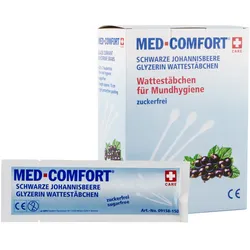 MED COMFORT Wattestäbchen Johannisbeere für Mundhygiene 15 cm