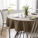 Stfery Tischdecke Rund 160cm, Hellbraun, Tablecloth Modern, Für Gartentisch