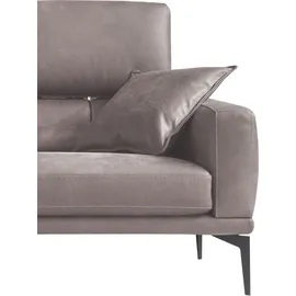 Egoitaliano 2,5-Sitzer Masu, Designsofa mit erstklassigem Sitzkomfort, Breite 218cm, inkl. 2 Kissenrollen, Rückenelemente manuell verstellbar, Metallfüße beige