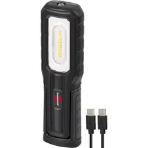 Brennenstuhl LED Akku Handleuchte HL 701 A / LED Arbeitsleuchte für außen IP54 (700+100lm, inklusive USB C Ladekabel, bis zu 10h Leuchtdauer, LED Taschenlampe mit Magneten und Haken)