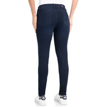 wonderjeans Skinny-fit-Jeans "niedrige Leibhöhe", Damen, Gr. 46, Länge 32, blau (dunkelblau used), Denim/Jeans, Obermaterial: 65% Baumwolle, 29% Polyester, 6% Elasthan, Abriebeffekte, figurbetont knöchellang, Jeans, Schmaler Skinny-Fit in hochelastischer Qualität