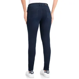 wonderjeans Skinny-fit-Jeans "niedrige Leibhöhe", Damen, Gr. 46, Länge 32, blau (dunkelblau used), Denim/Jeans, Obermaterial: 65% Baumwolle, 29% Polyester, 6% Elasthan, Abriebeffekte, figurbetont knöchellang, Jeans, Schmaler Skinny-Fit in hochelastischer Qualität