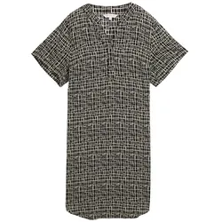TOM TAILOR Damen Kleid aus Viskose, schwarz, Gemustert, Gr. 36