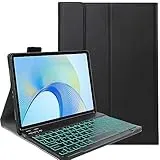 FKQLH Tastatur Hülle für Samsung Galaxy Tab Active 5/Tab Active3 8'' SM-X300/X306B/T570/T575 mit 7-Farbe Tastatur Magnetische Kabelloser Bluetooth Abnehmbare [Deutsche QWERTZ] Schutzhülle, Schwarz