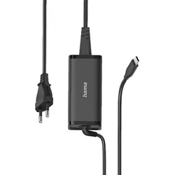 HAMA USB-C Euro-Stecker Notebook-Netzteil Universal, 5 - 20 Volt 100 W, Schwarz