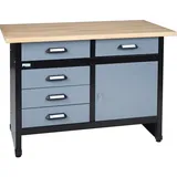 Werkbank Küpper Hammerschlag-Silber 1200 mm 5 Schubladen, 1 Tür