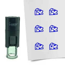 CombiCraft Selbstfärbender Stempel 'Käse' in der Farbe Blau, Ø10mm