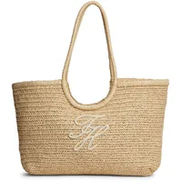 Tommy Hilfiger TH Elevated Summer Tote Shopper Raffia Beige