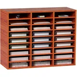 Vevor Literatur-Organizer Holz mit 27 Fächern, verstellbare Regale, Organizer aus mitteldichter Faserplatte, Aufbewahrung für Akten Dokumente Papiere Zeitschriften im Büro Zuhause Schule, braun