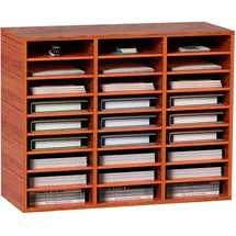 Vevor Literatur-Organizer Holz mit 27 Fächern, verstellbare Regale, Organizer aus mitteldichter Faserplatte, Aufbewahrung für Akten Dokumente Papiere Zeitschriften im Büro Zuhause Schule, braun