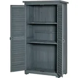 Outsunny Gartenschrank mit Lamellentüren 87 x 46,5 x 160 cm (LxBxH)