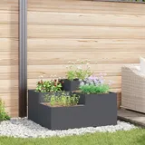 vidaXL Pflanzkübel 100x100x48 cm Anthrazit Stahl