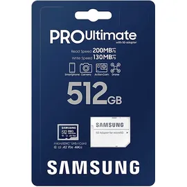 Samsung PRO Ultimate 512 GB microSD-Speicherkarte mit SD-Karten-Adapter