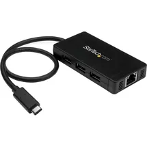 Startech 3-Port USB-C and GbE - Schwarz