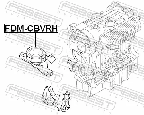 FEBEST Lagerung, Motor fdmcbvrh vorne rechts für Ford Volvo