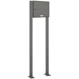 AL Briefkastensysteme Briefkasten Premium (BxH): 46.5 x 150cm, Anzahl Schlitze: 1 Fach Stand Anlage in RAL 9007 Aluminium Grau