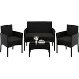 Yaheetech Gartenmöbel Set 4-tlg. Schwarz/Grau