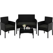 Yaheetech Gartenmöbel Set 4-tlg. Schwarz/Grau