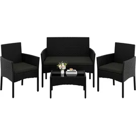 Yaheetech Gartenmöbel Set 4-tlg. Schwarz/Grau
