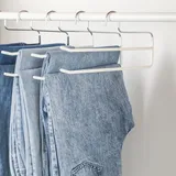 SHIMOYAMA Hosenbügel, 5 Pack, Hosen- und Kleiderbügel-Organisatoren, Doppelstabbügel mit offenen Enden für Jeans und Schals, platzsparender Kleiderbügel (White)