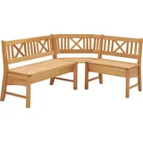 massivline&more Eckbank MASSIVLINE & MORE "Königsee", braun (wildeiche, wildeiche), B:139cm H:87cm T:54cm, Massivholz, Sitzbänke, Eckbank, umstellbar, mit Truhe, ohne Kissen